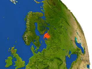 Image showing Map of Estonia in red