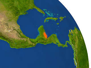 Image showing Map of Belize in red