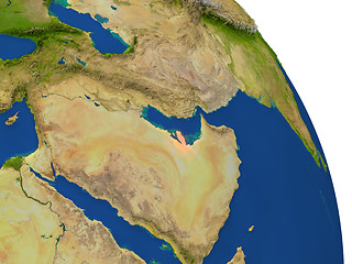 Image showing Map of Qatar in red