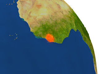 Image showing Map of Sierra Leone in red