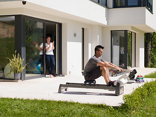 Image showing man doing morning exercises