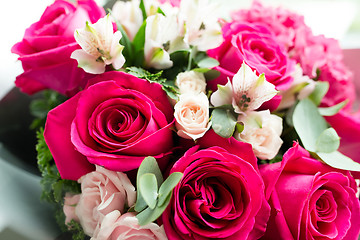 Image showing Beautiful pink roses flower