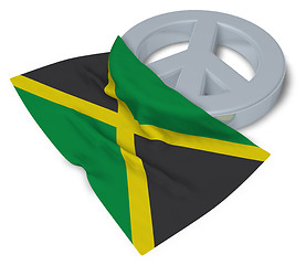 Image showing peace symbol and flag of jamaica - 3d rendering