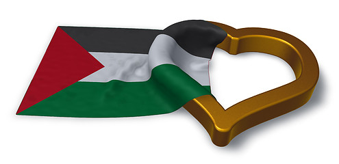 Image showing flag of palestine and heart symbol - 3d rendering