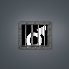 Image showing male symbol in prison - 3d rendering