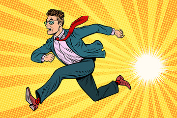 Image showing businessman running, business concept