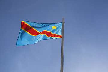 Image showing National flag of Congo on a flagpole