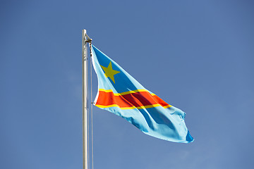 Image showing National flag of Congo on a flagpole