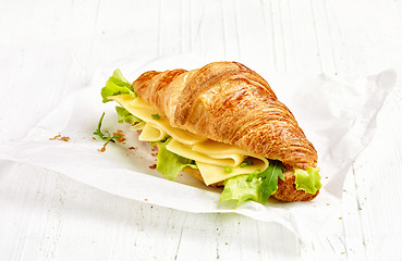 Image showing croissant sandwich with cheese