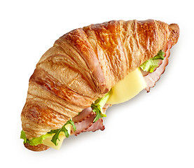 Image showing croissant sandwich with ham and cheese