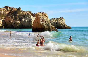 Image showing Algarve beach and Atlantic Ocean