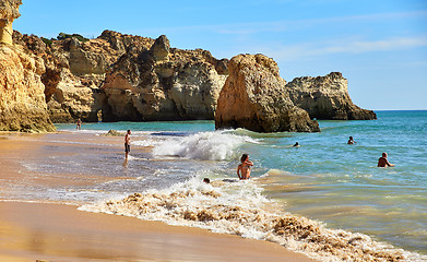 Image showing Algarve beach and Atlantic Ocean