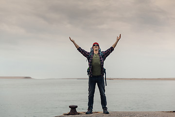 Image showing Man Traveling Backpack