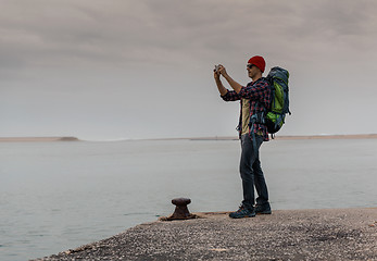 Image showing Man Traveling Backpack