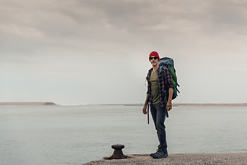 Image showing Man Traveling Backpack