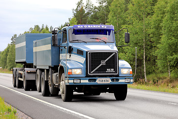 Image showing Volvo NL12 Gravel Truck on Road at Summer