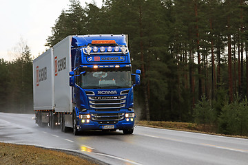 Image showing Blue Scania Cargo Transport