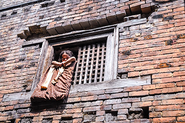 Image showing Brick house in Nepal