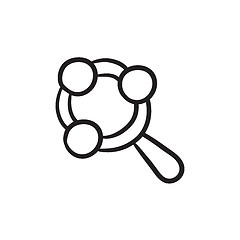 Image showing Baby rattle sketch icon.