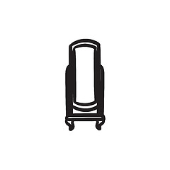 Image showing Swivel mirror on stand sketch icon.