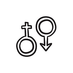 Image showing Male and female symbol sketch icon.