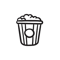 Image showing Popcorn sketch icon.