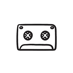 Image showing Cassette tape sketch icon.