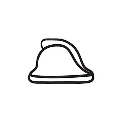 Image showing Firefighter helmet sketch icon.