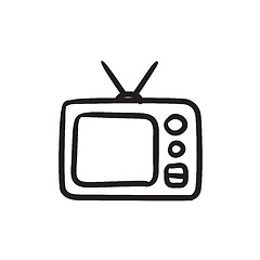 Image showing Retro television sketch icon.