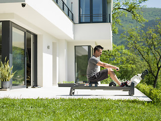 Image showing man doing morning exercises