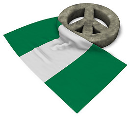 Image showing peace symbol and flag of nigeria - 3d rendering