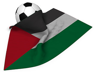 Image showing soccer ball and flag of palestine - 3d rendering