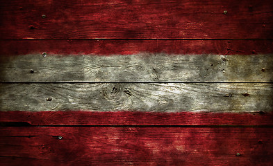 Image showing flag austria on wood