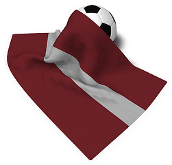 Image showing soccer ball and flag of latvia - 3d rendering