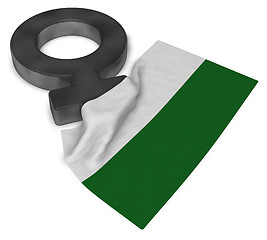 Image showing female symbol and flag of saxony - 3d rendering