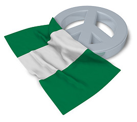 Image showing peace symbol and flag of nigeria - 3d rendering