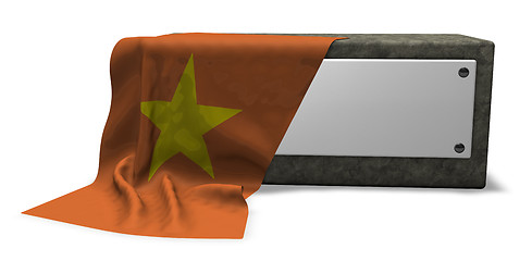 Image showing stone socket and flag of vietnam - 3d rendering