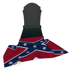 Image showing gravestone and flag of the Confederate States of America - 3d rendering