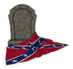 Image showing gravestone and flag of the Confederate States of America - 3d rendering