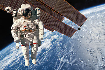 Image showing International Space Station and astronaut.