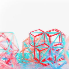 Image showing Square Abstract Geometric Blurred Background