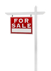 Image showing Left Facing For Sale Real Estate Sign Isolated on a White Backgr