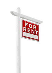 Image showing Right Facing For Rent Real Estate Sign Isolated on a White Backg