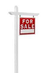 Image showing Right Facing For Sale Real Estate Sign Isolated on a White Backg