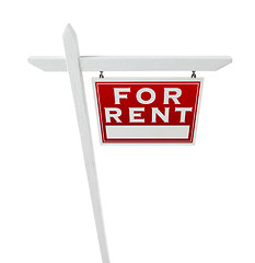 Image showing Right Facing For Rent Real Estate Sign Isolated on a White Backg