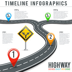 Image showing Timeline Road Infographics with Pin Pointers