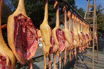 Image showing The duck dried hanging for sale