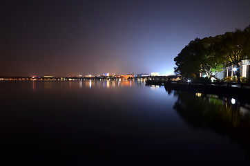 Image showing Night view of Hangzhou West Lake