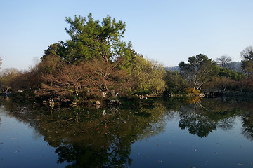 Image showing Chinese park in Hangzhou near Xihu Lake China