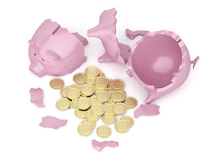 Image showing Broken piggy bank